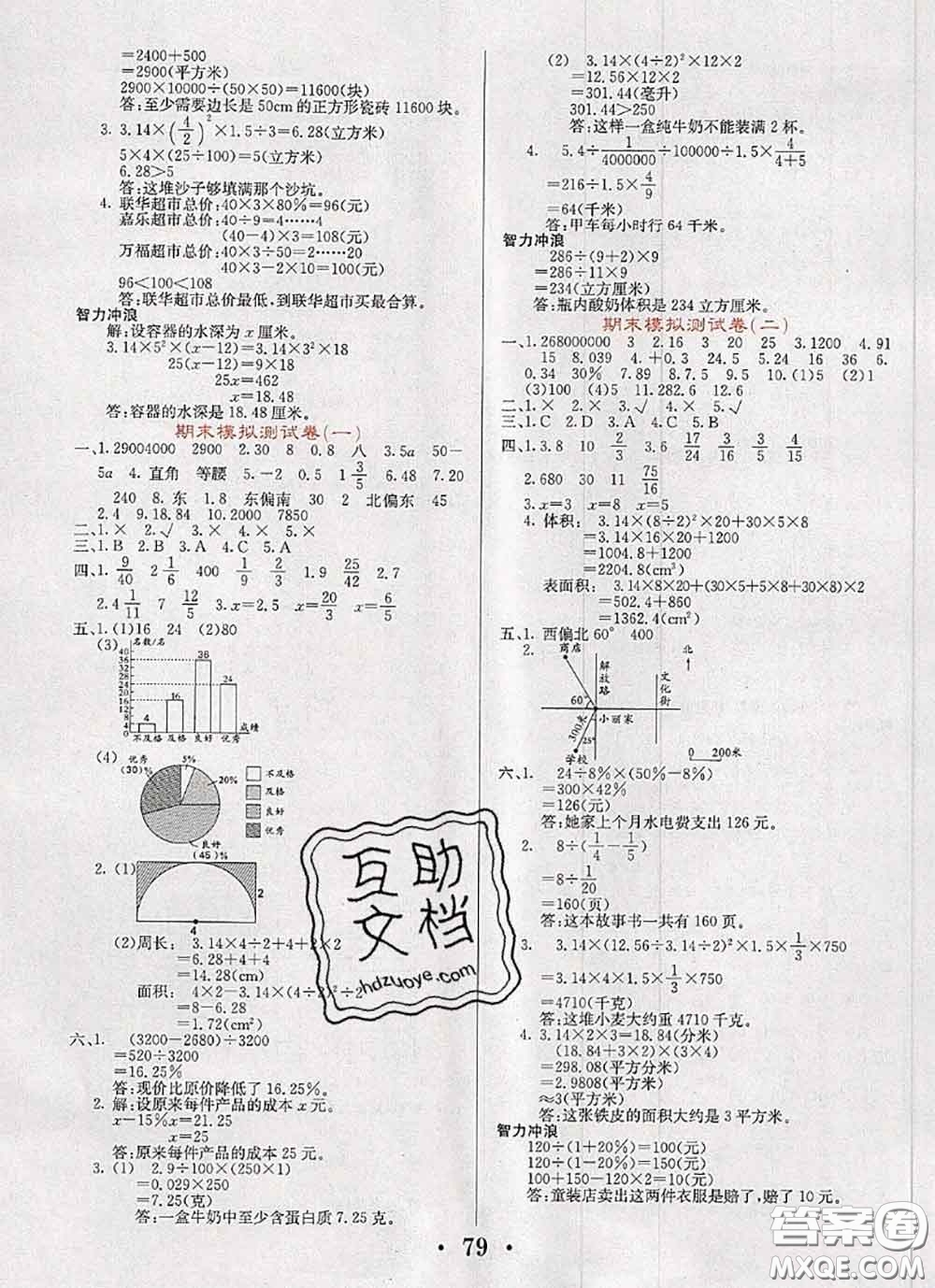 遼寧少年兒童出版社2020年名校名卷六年級數(shù)學(xué)下冊蘇教版答案