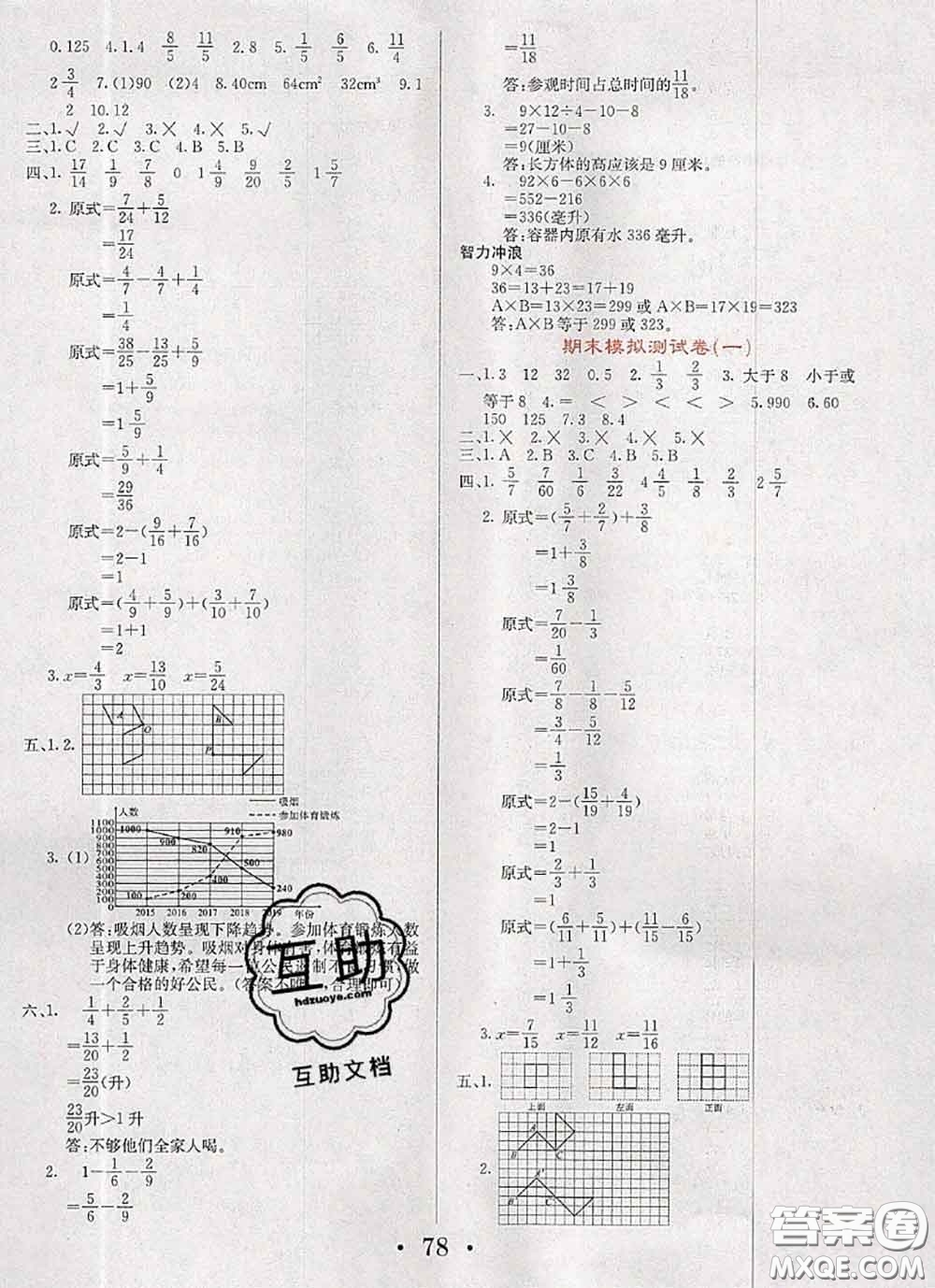 遼寧少年兒童出版社2020年名校名卷五年級數(shù)學(xué)下冊人教版答案