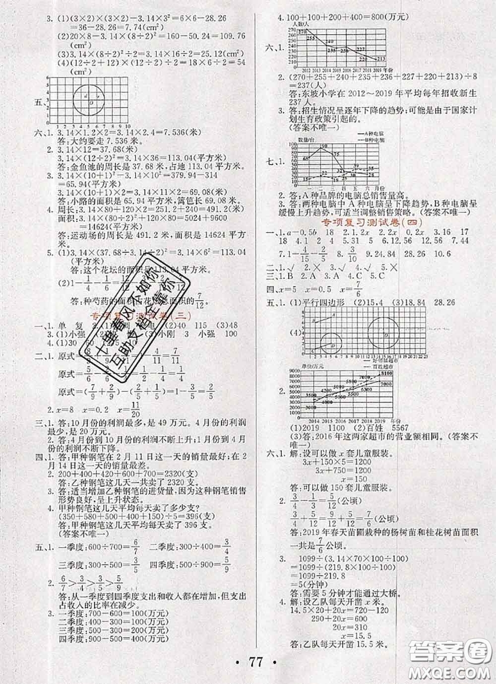 遼寧少年兒童出版社2020年名校名卷五年級數(shù)學下冊蘇教版答案
