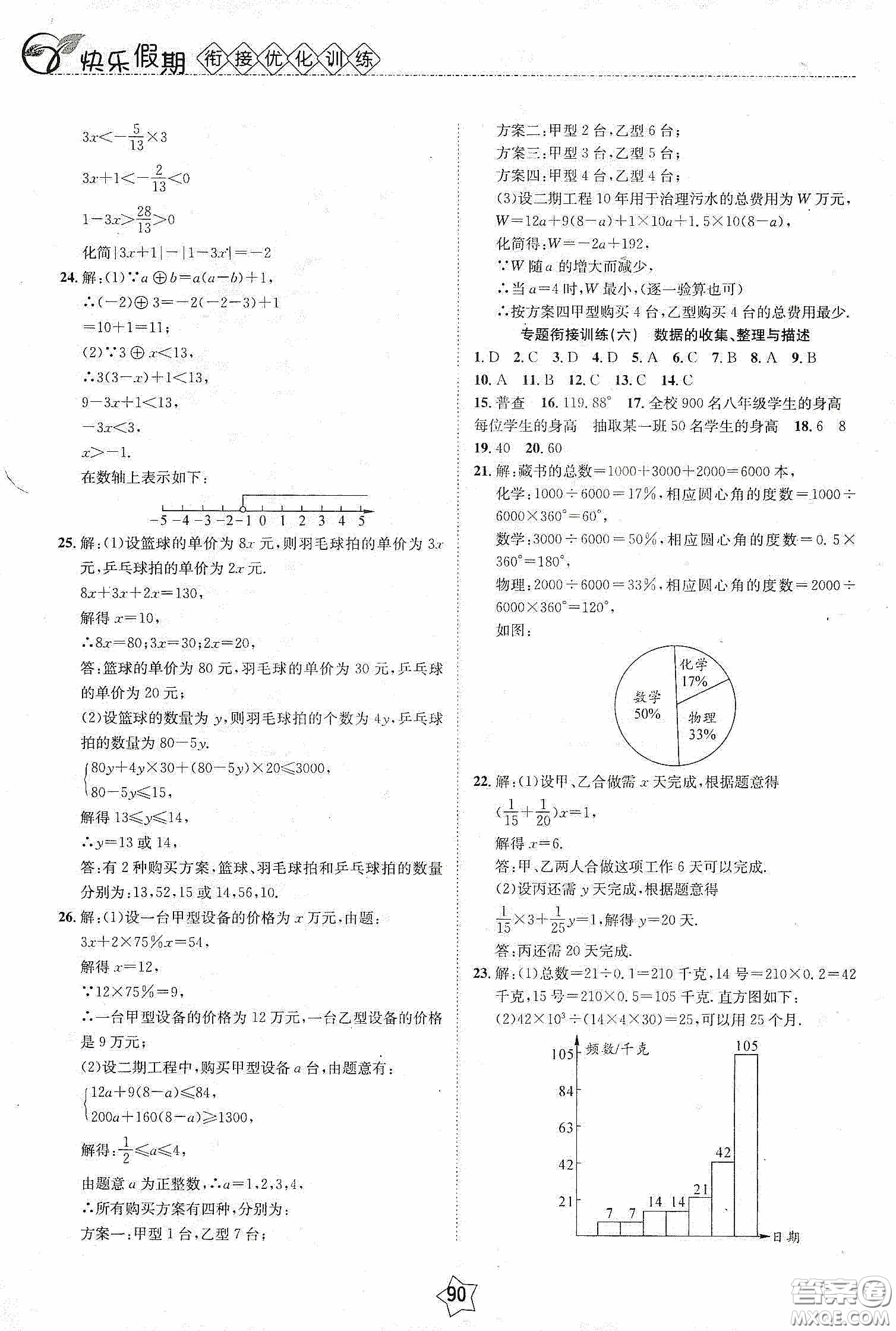 2020快樂假期銜接優(yōu)化訓練暑假數學7升8答案