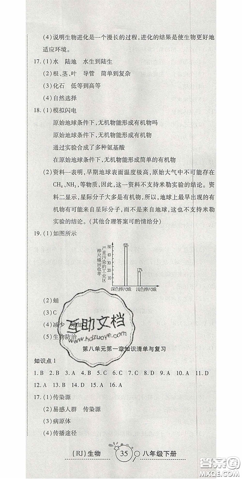 2020開心一卷通全優(yōu)大考卷八年級(jí)生物下冊人教版答案