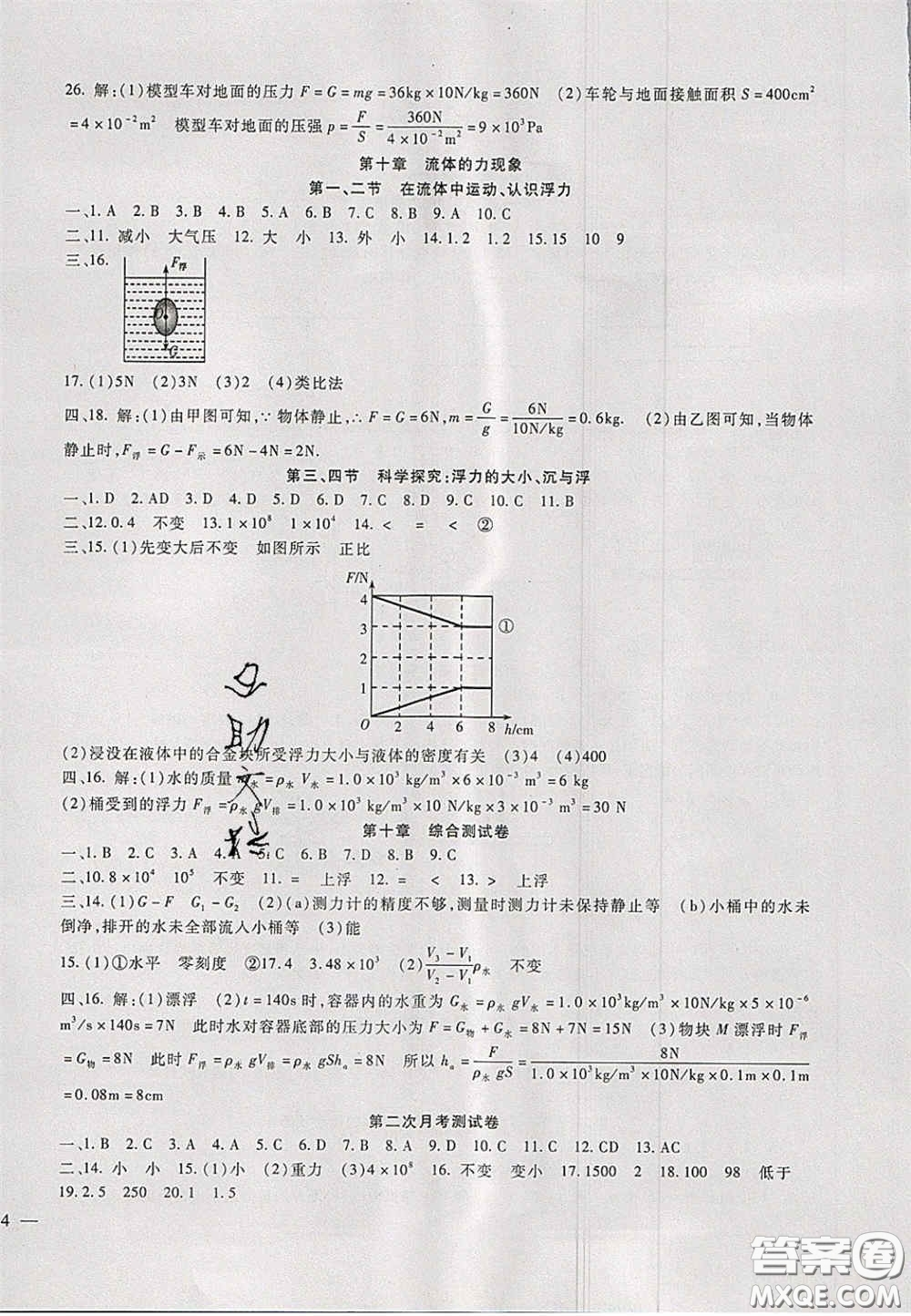 2020年華夏一卷通八年級物理下冊教科版答案