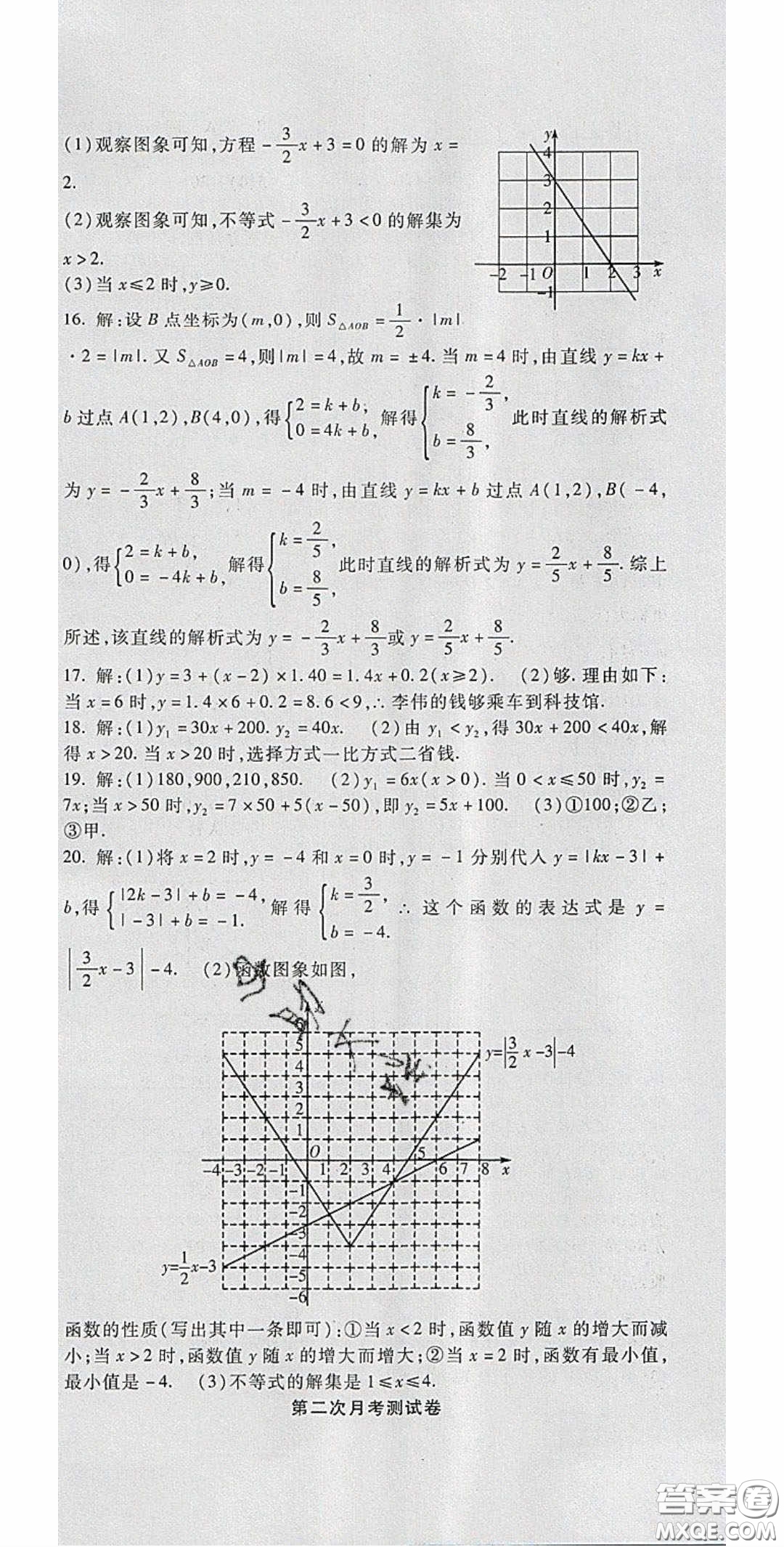 2020年華夏一卷通八年級數學下冊人教版答案