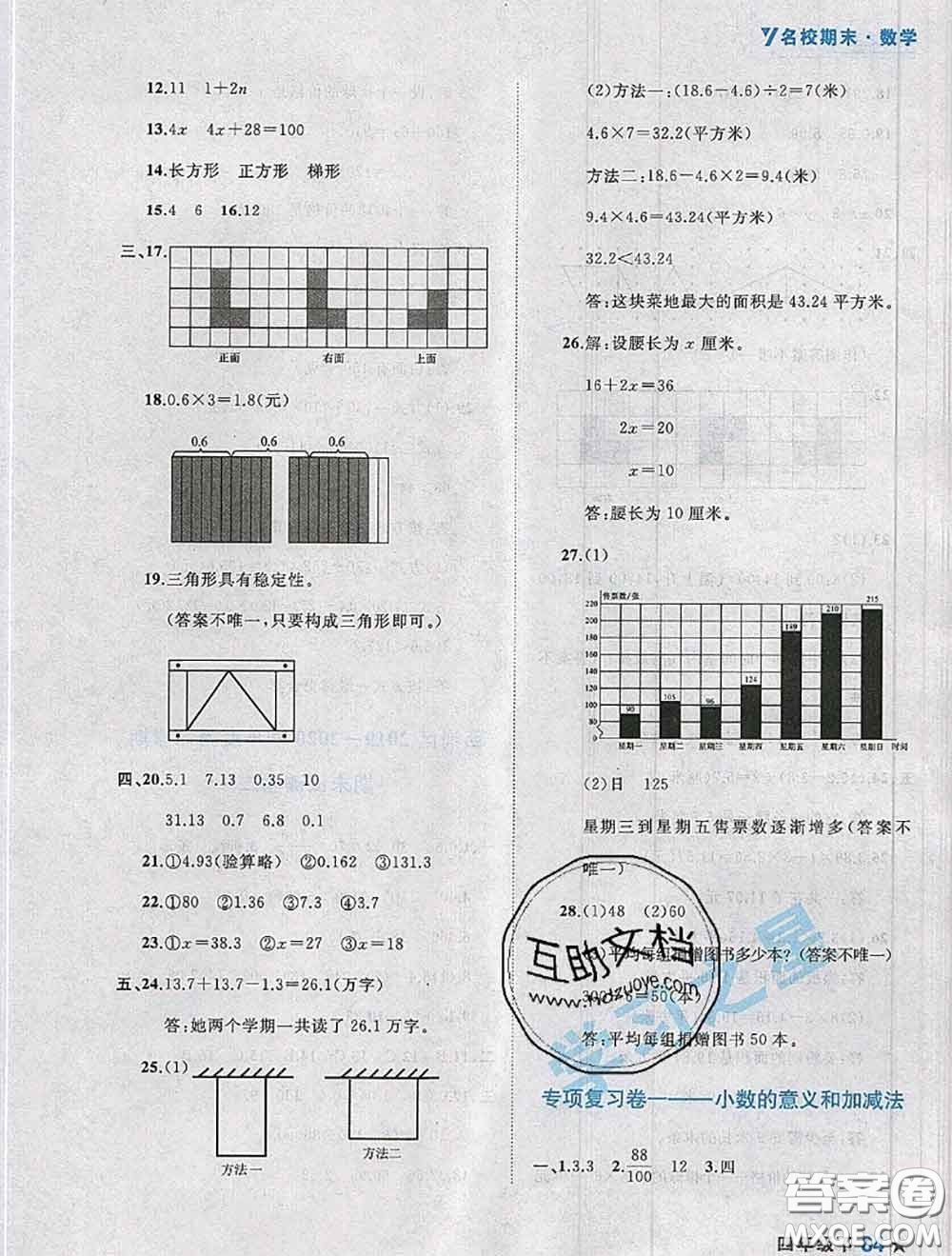 2020年名校期末大連市各區(qū)名校期中期末仿真試卷12套四年級數學下冊答案