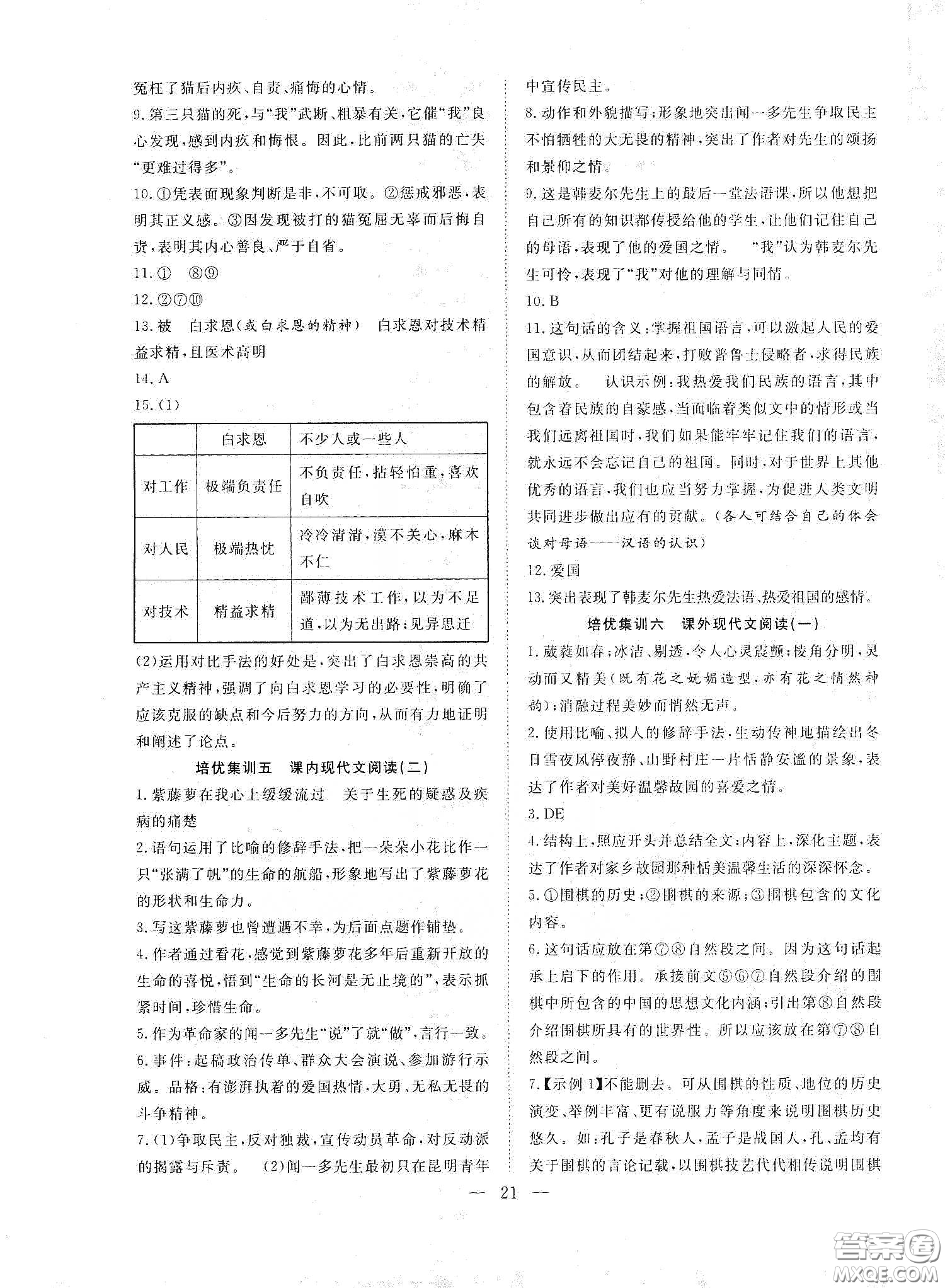 南方出版社2020新活力總動員暑假年度銜接七年級語文人教版答案