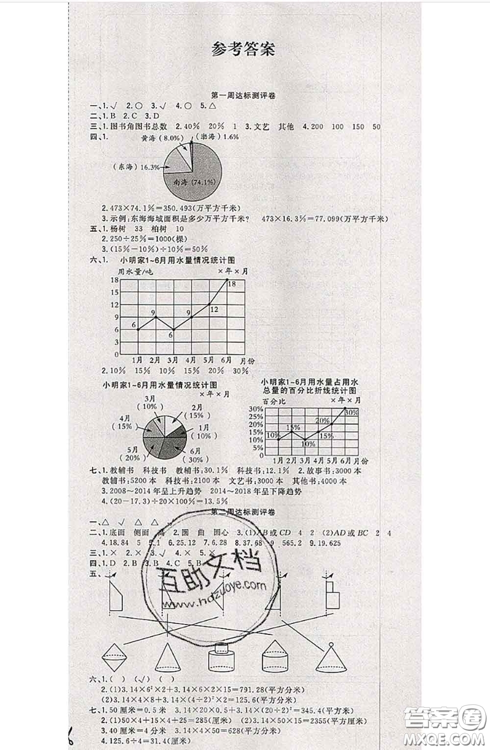 南方出版社2020狀元大考卷六年級(jí)數(shù)學(xué)下冊蘇教版答案