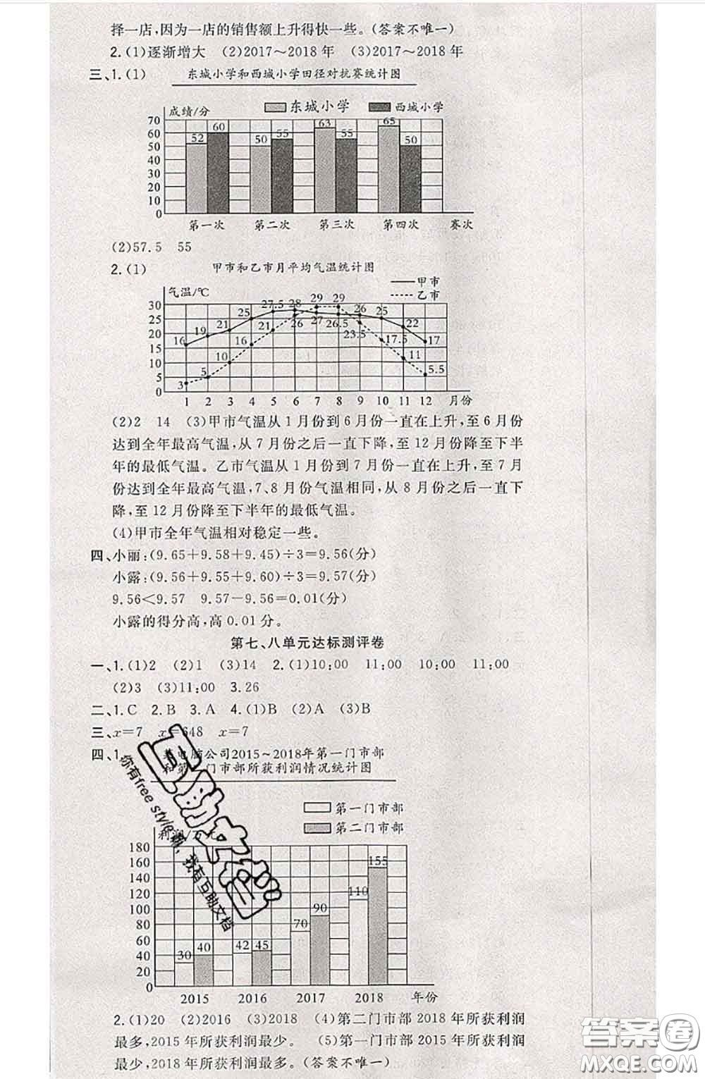 南方出版社2020狀元大考卷五年級(jí)數(shù)學(xué)下冊(cè)北師版答案