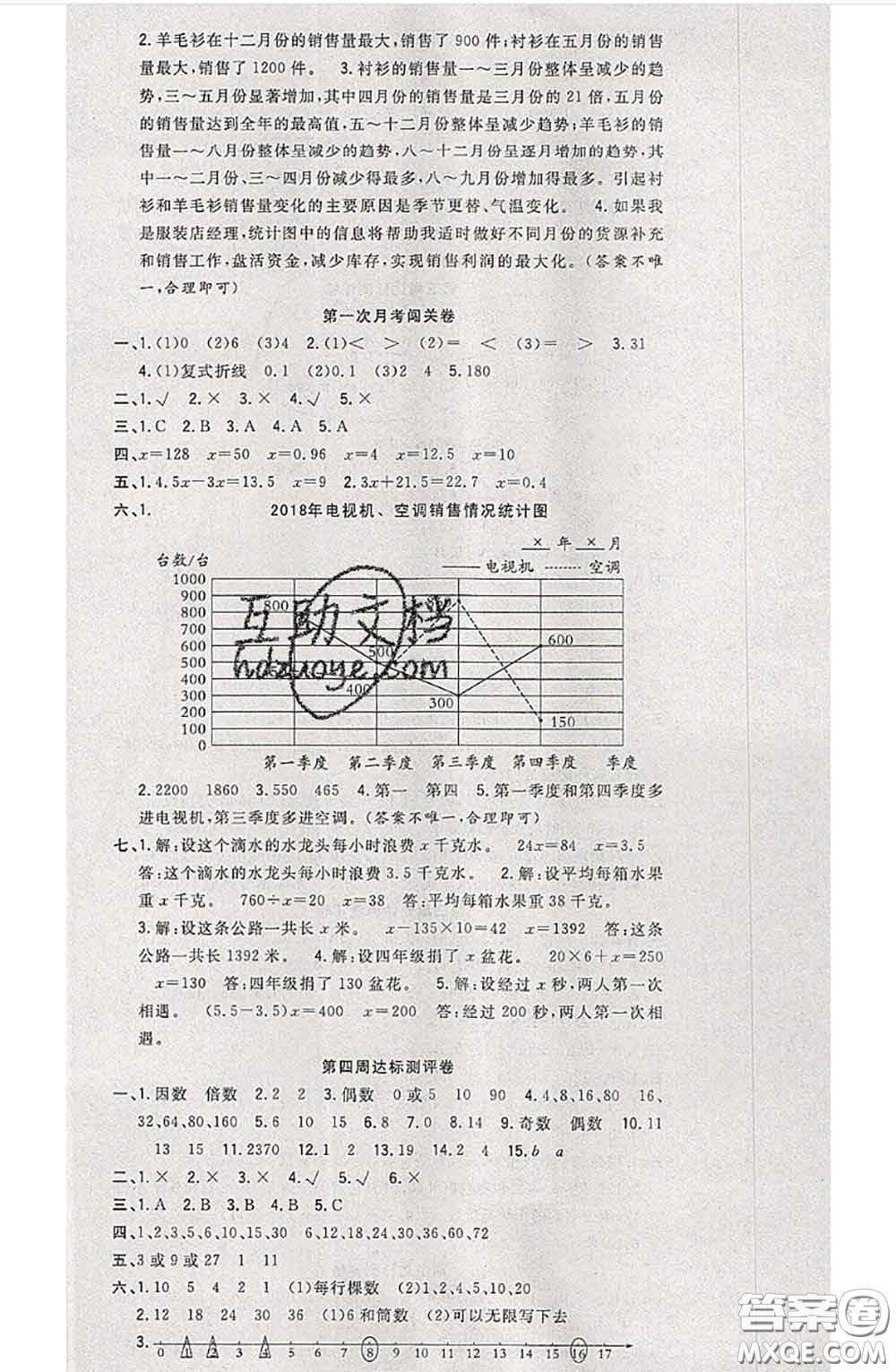 南方出版社2020狀元大考卷五年級數(shù)學(xué)下冊蘇教版答案