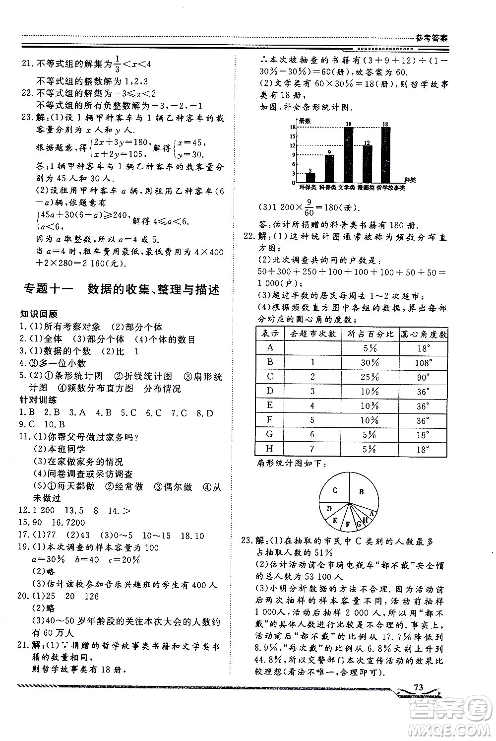 北京工業(yè)大學(xué)出版社2020年假期生活指導(dǎo)暑假七年級數(shù)學(xué)參考答案