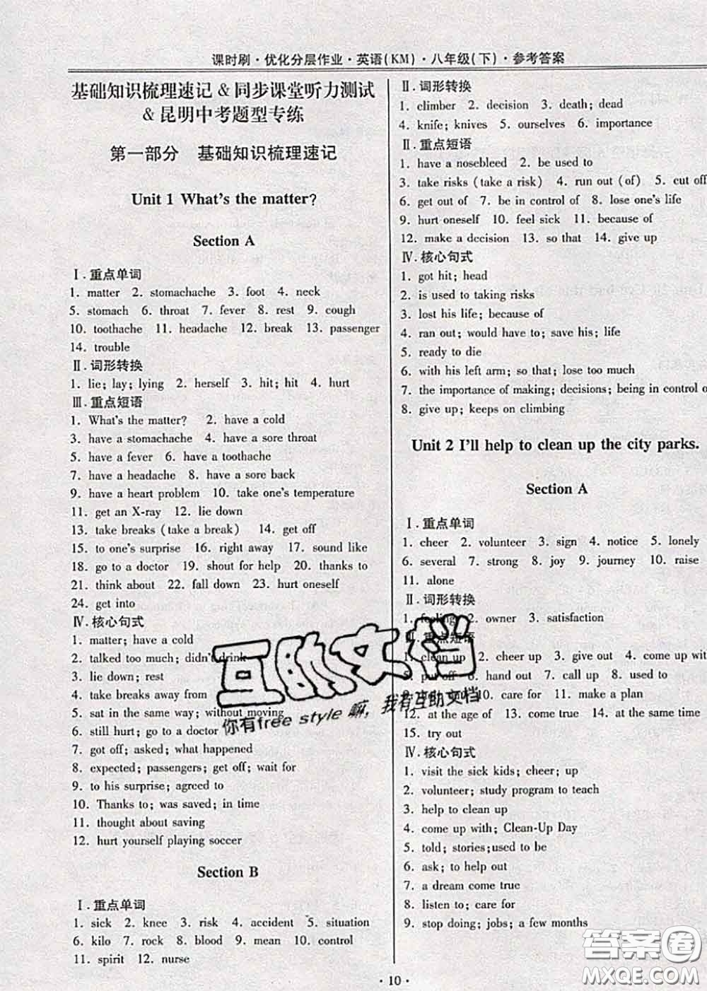 2020年課時刷優(yōu)化分層作業(yè)八年級英語下冊人教版答案