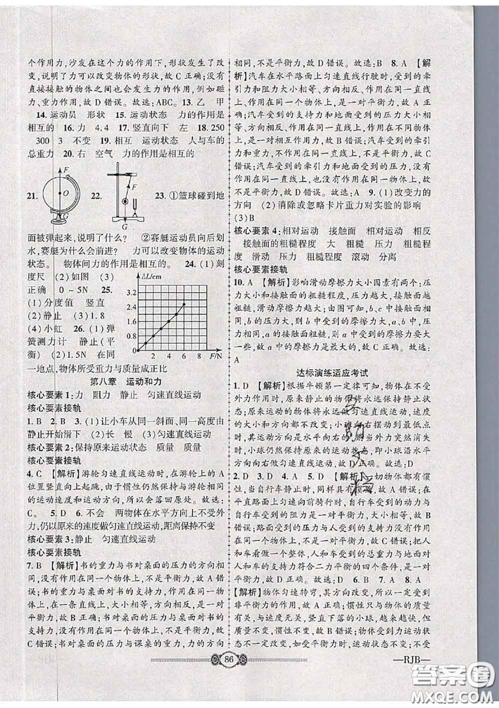 2020年金榜名卷必刷卷八年級(jí)物理下冊(cè)人教版答案