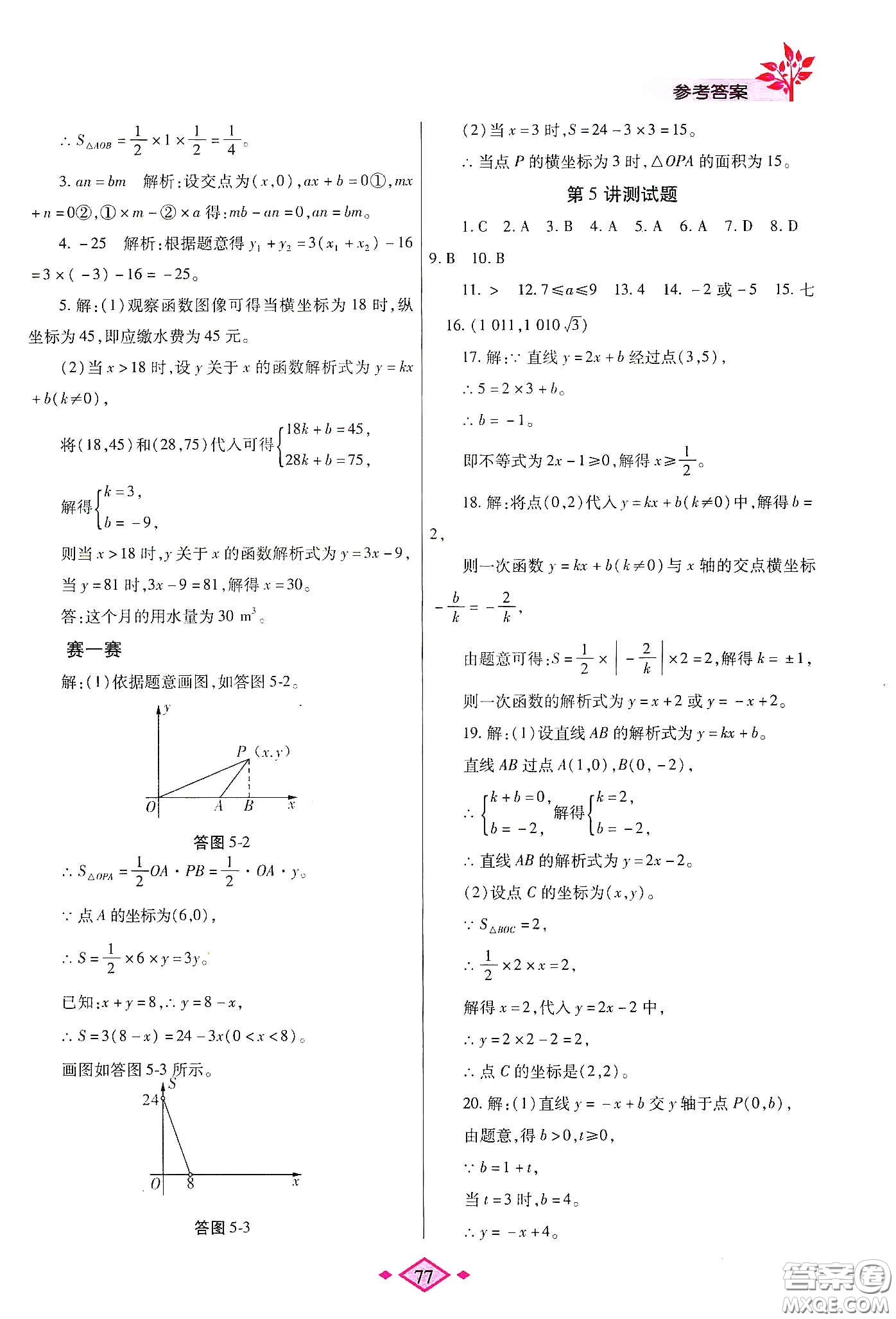 陜西師范大學(xué)出版總社有限公司2020暑假作業(yè)與生活八年級(jí)數(shù)學(xué)人教版答案