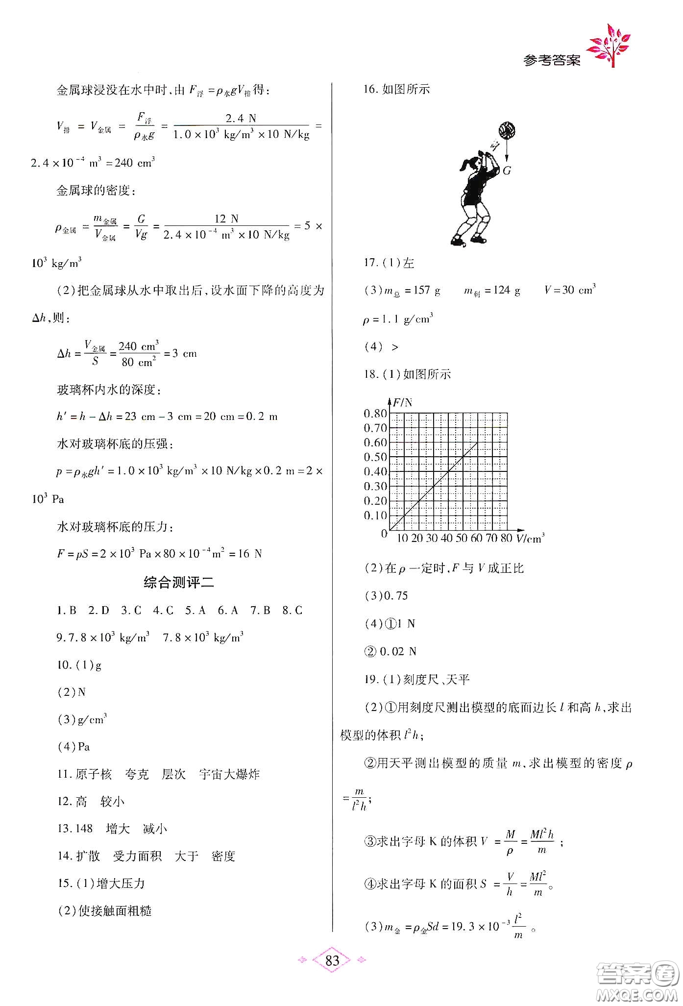陜西師范大學(xué)出版總社有限公司2020暑假作業(yè)與生活八年級(jí)物理蘇科版答案
