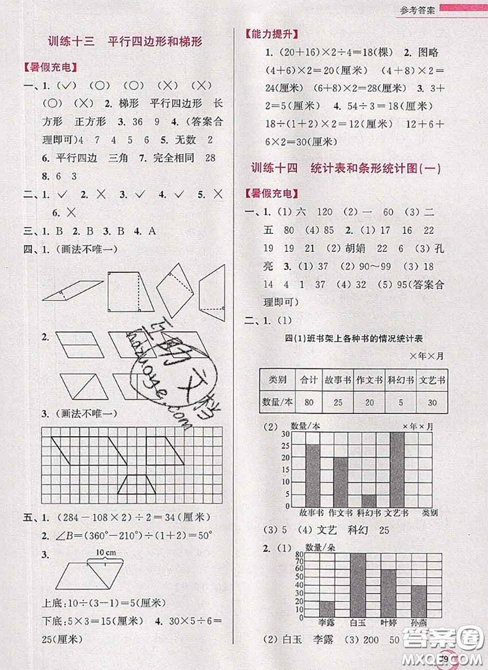 超能學典2020小學數(shù)學暑假接力棒四升五數(shù)學江蘇版答案