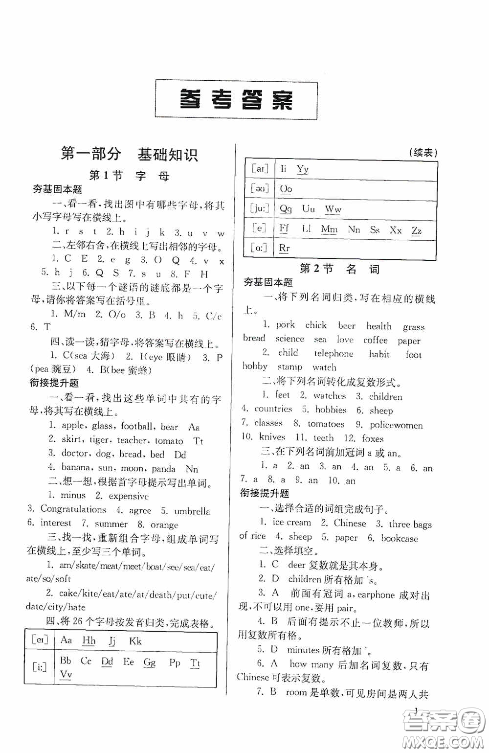 南京大學出版社2020南大勵學搶先起跑暑假銜接教程小升初英語第3版答案