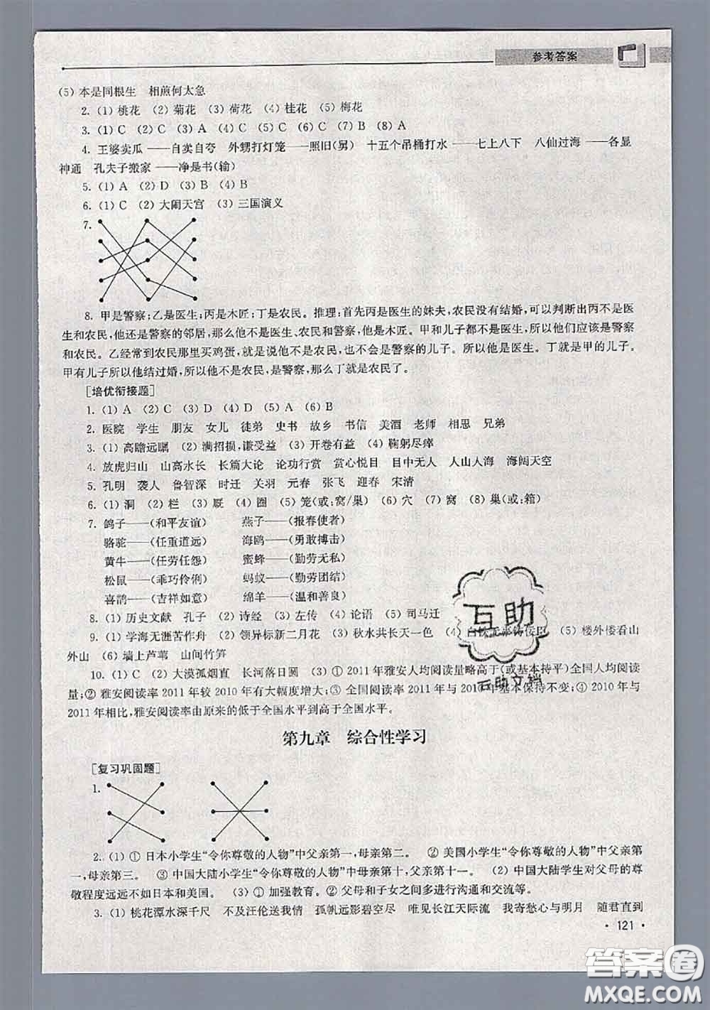 超能學(xué)典2020年暑假培優(yōu)銜接教材四升五語(yǔ)文人教版答案