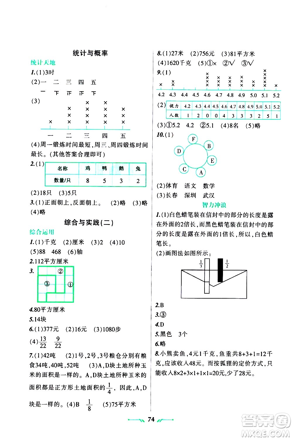 遼寧師范大學出版社2020年暑假樂園數(shù)學三年級參考答案