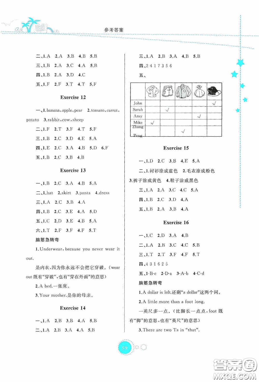 內(nèi)蒙古大學(xué)出版社2020暑假作業(yè)四年級(jí)英語(yǔ)人教版答案