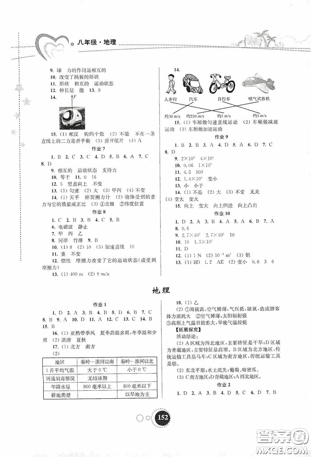 東南大學(xué)出版社2020快樂暑假八年級(jí)合訂本答案