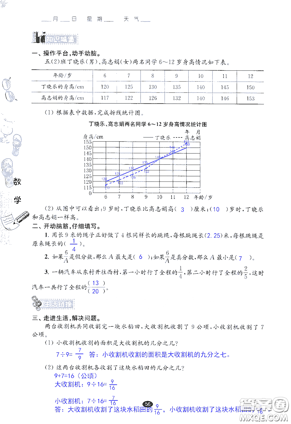 江蘇鳳凰教育出版社2020過好暑假每一天小學(xué)五年級(jí)答案