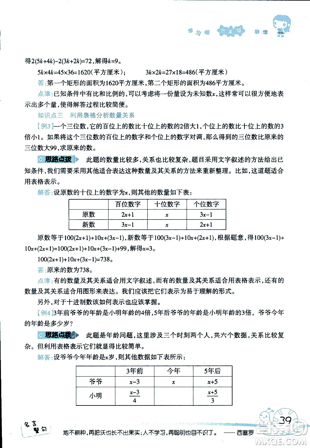 湖南師范大學(xué)出版社2020年暑假學(xué)習(xí)與生活假日知新六年級數(shù)學(xué)學(xué)習(xí)版參考答案
