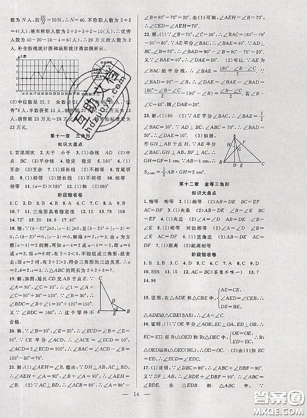2020年快樂暑假假期面對面八年級數學人教版答案