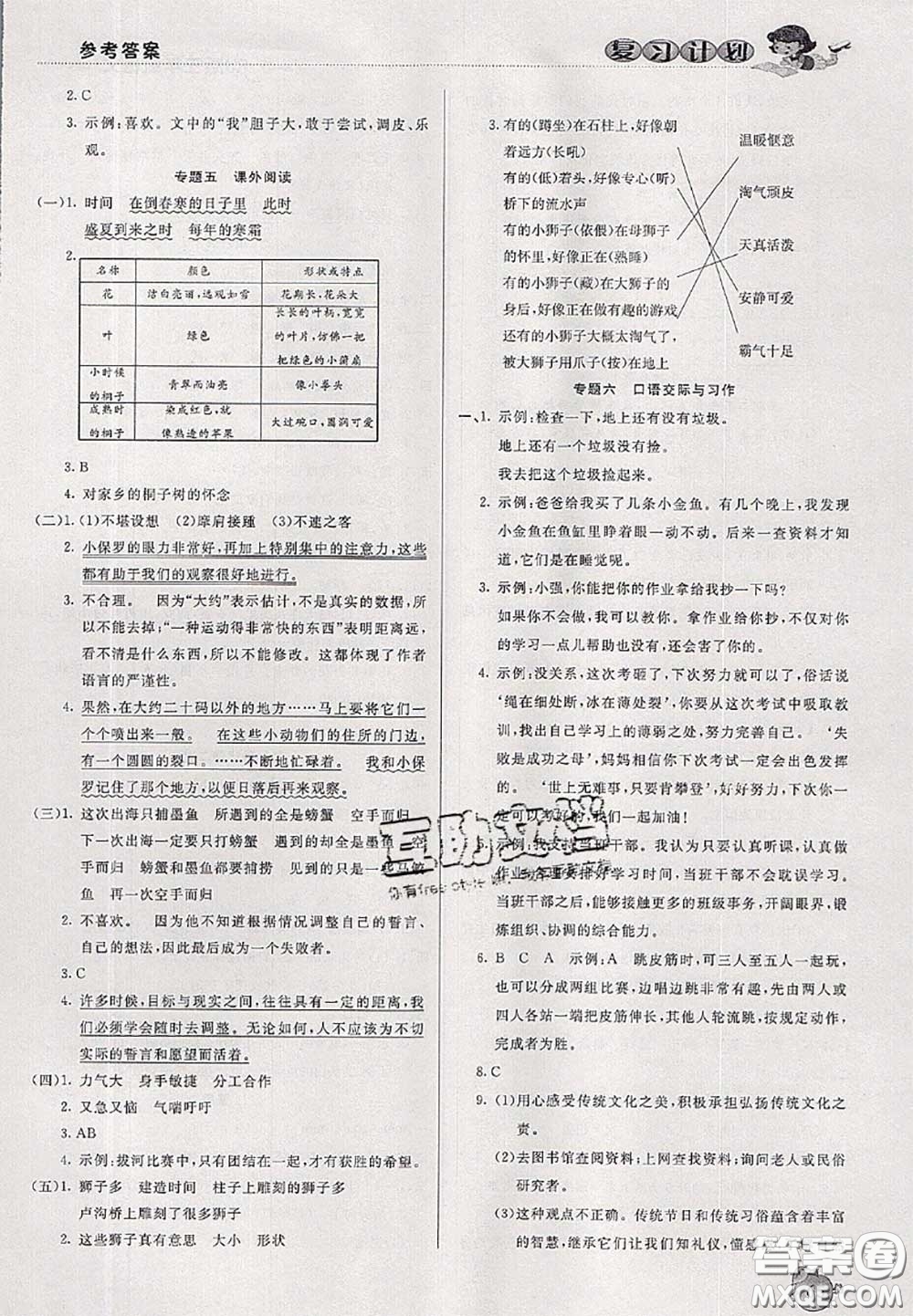 品至教育2020年假期復(fù)習(xí)計(jì)劃期末暑假銜接三年級(jí)語(yǔ)文人教版答案
