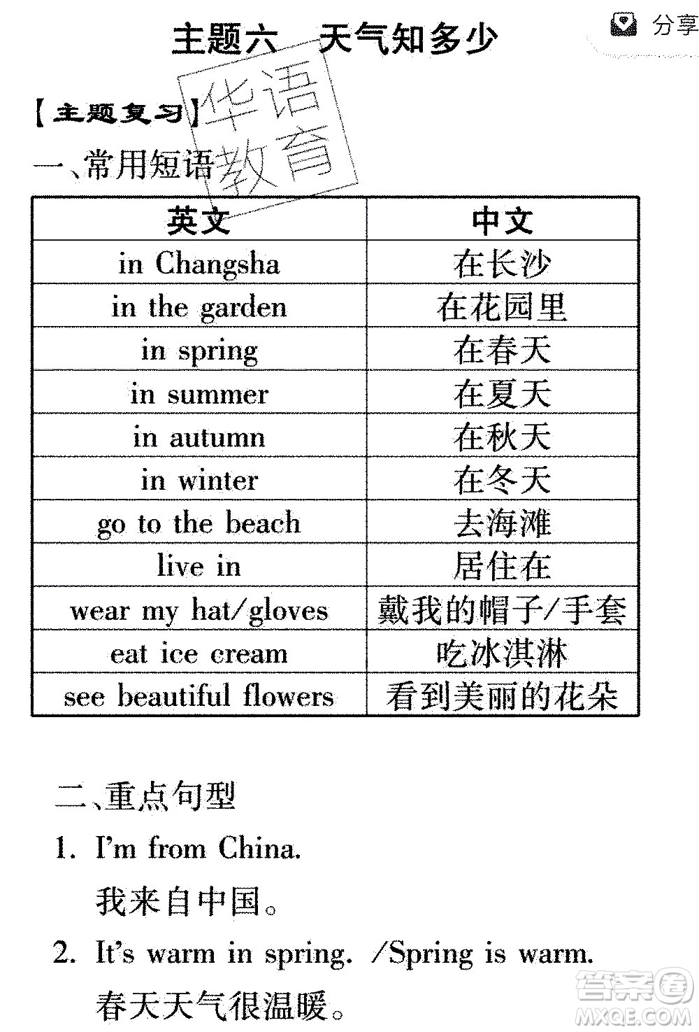 2020年假日知新暑假學(xué)習(xí)與生活四年級(jí)英語(yǔ)學(xué)習(xí)版參考答案
