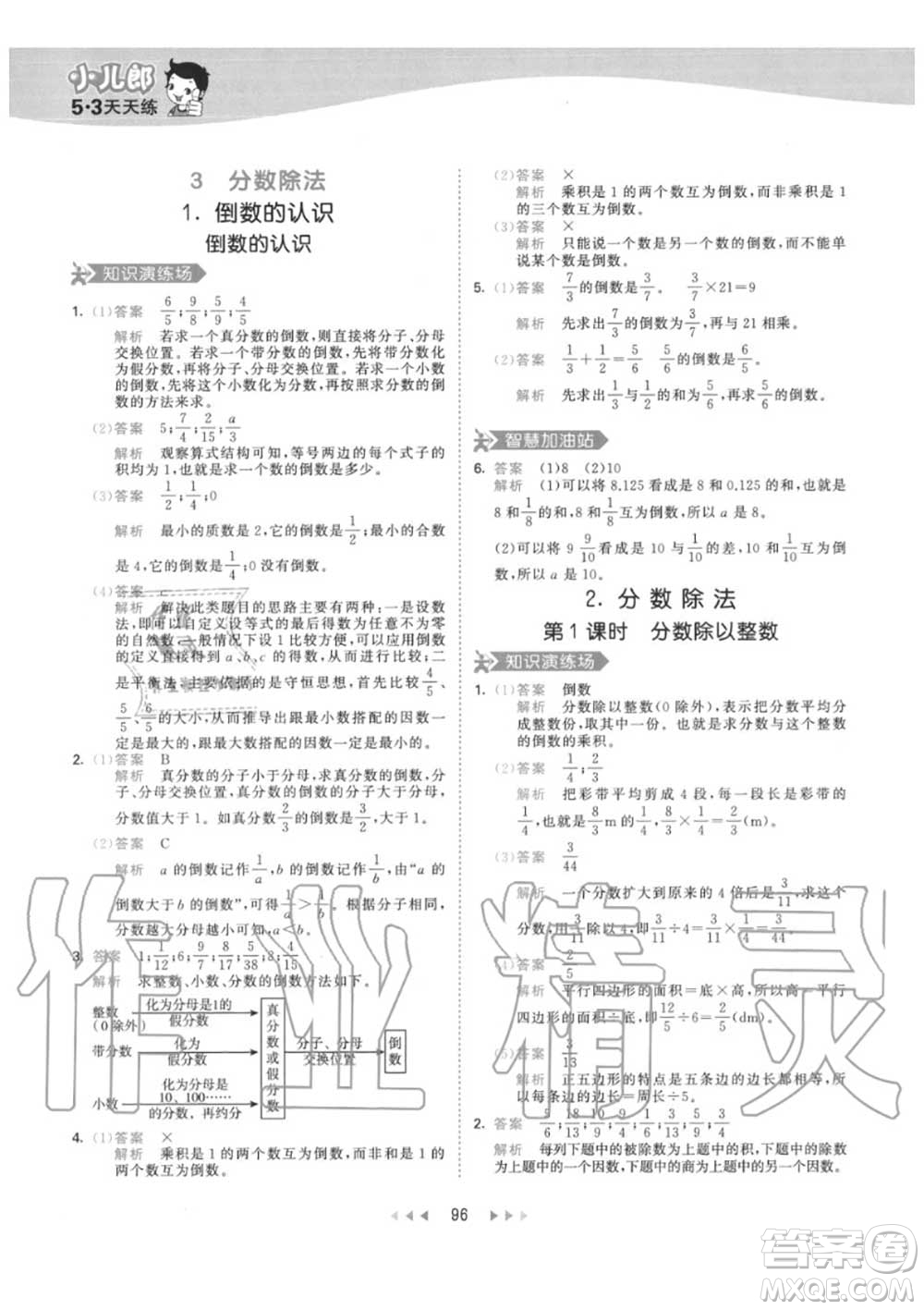 小兒郎2020秋53天天練六年級數(shù)學(xué)上冊人教版參考答案