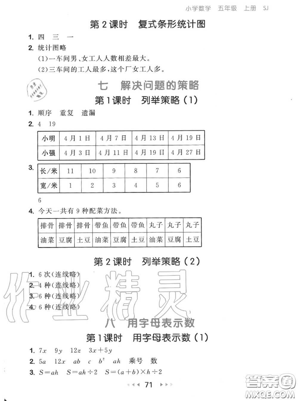 2020秋小兒郎53隨堂測五年級數(shù)學上冊蘇教版參考答案