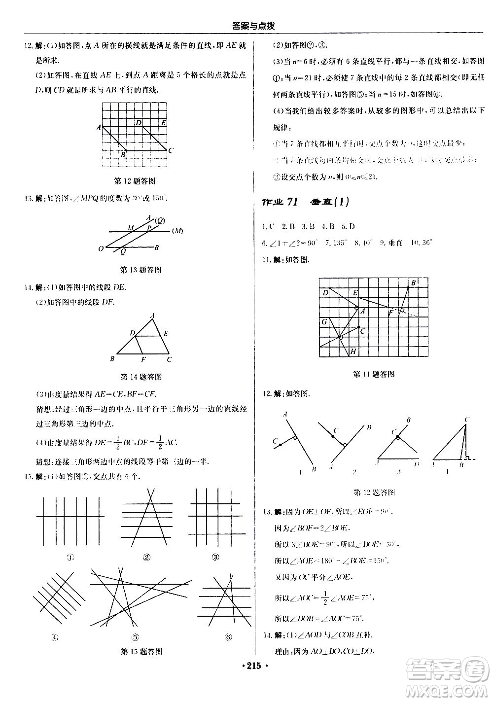 龍門書局2020秋啟東中學(xué)作業(yè)本七年級(jí)數(shù)學(xué)上冊(cè)SJ蘇教版參考答案