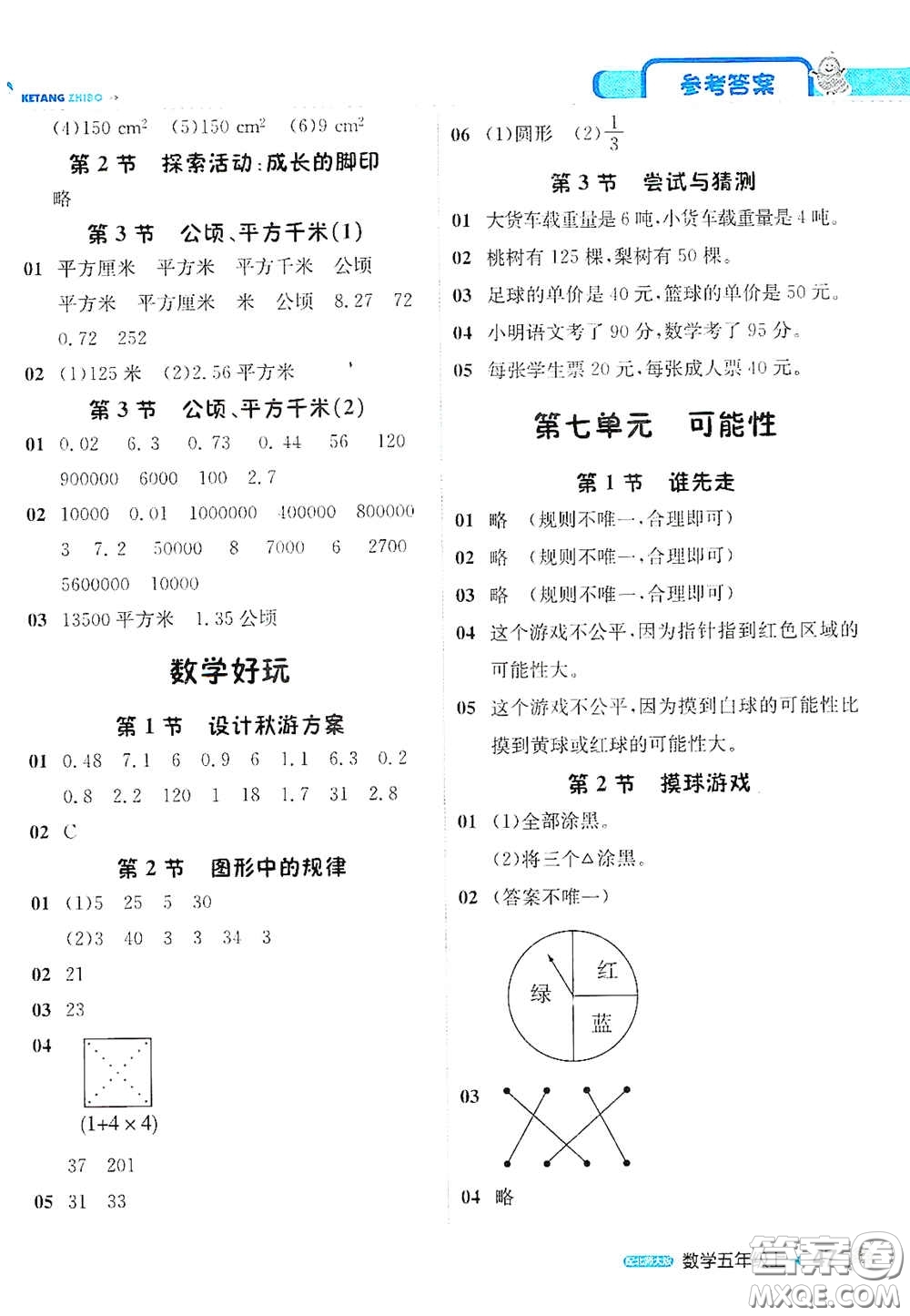 北京教育出版社2020秋1+1輕巧奪冠課堂直播五年級數(shù)學(xué)上冊北師大版答案