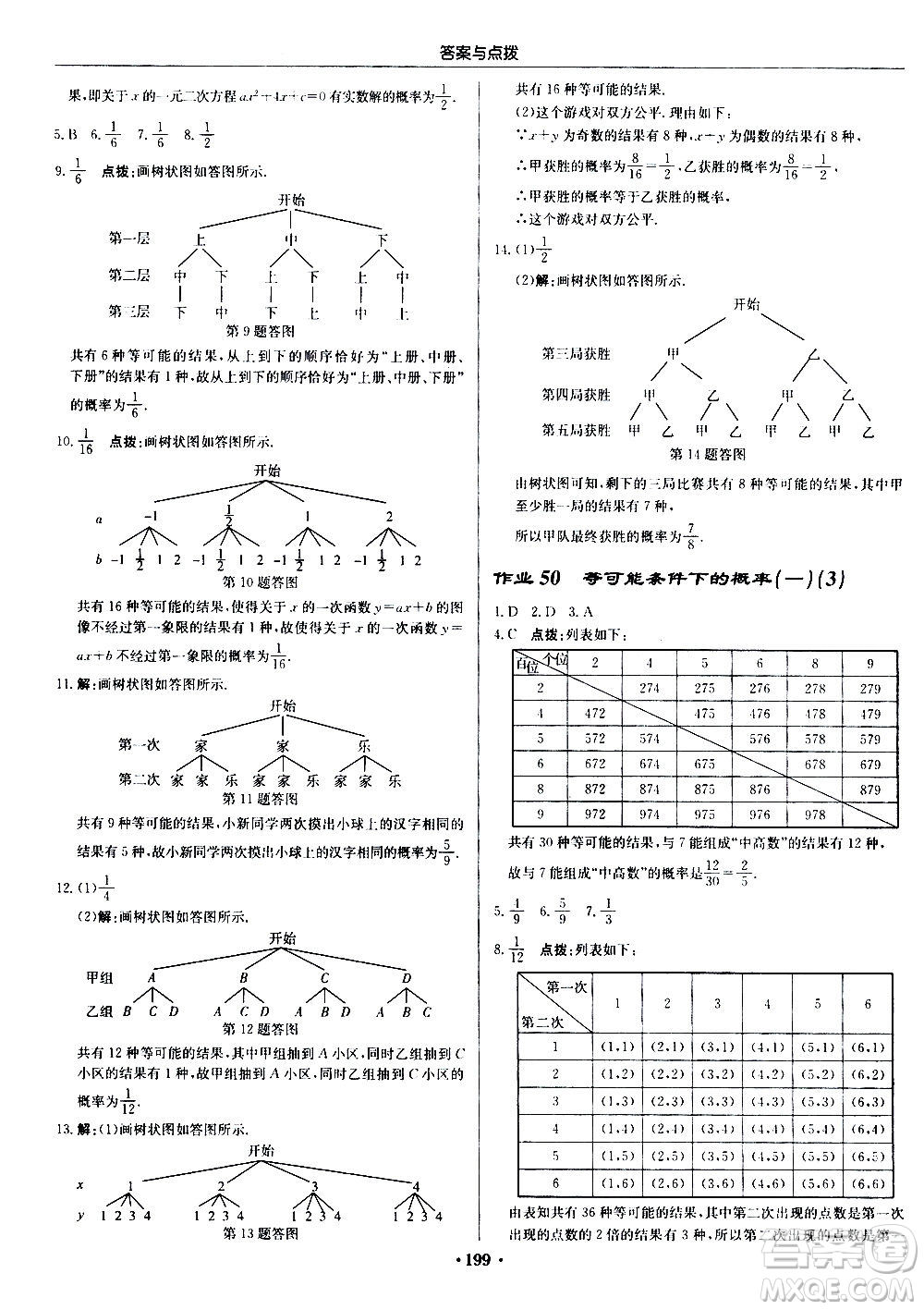 龍門書局2020秋啟東中學(xué)作業(yè)本九年級(jí)數(shù)學(xué)上冊SJ蘇教版參考答案