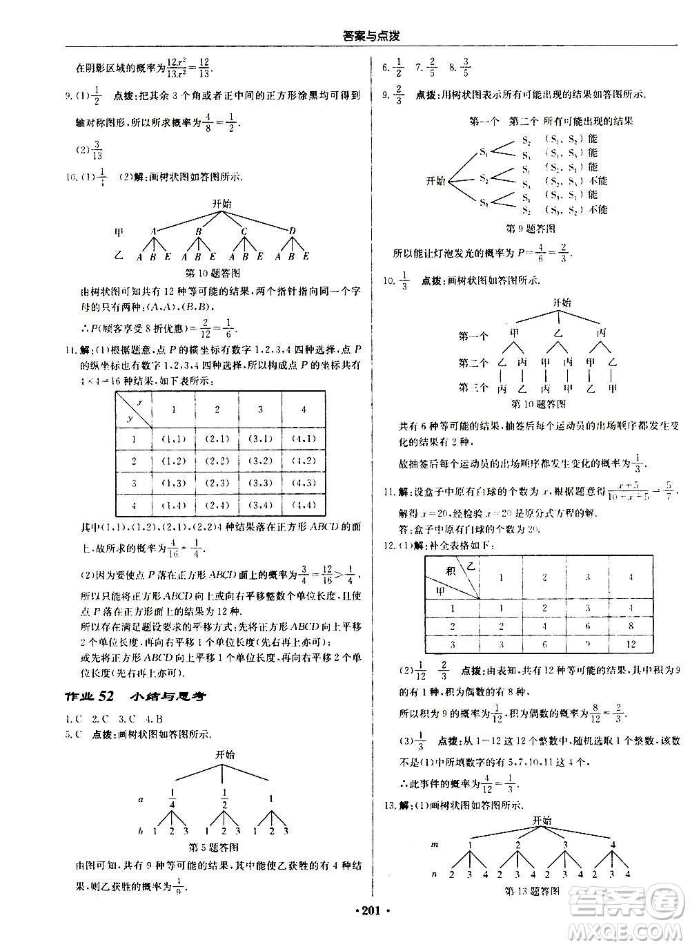 龍門書局2020秋啟東中學(xué)作業(yè)本九年級(jí)數(shù)學(xué)上冊SJ蘇教版參考答案