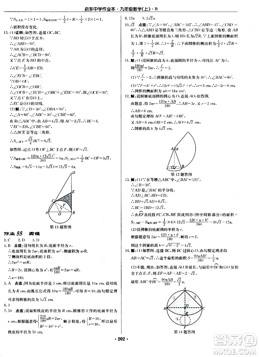 龍門書局2020秋啟東中學(xué)作業(yè)本九年級(jí)數(shù)學(xué)上冊(cè)R人教版參考答案