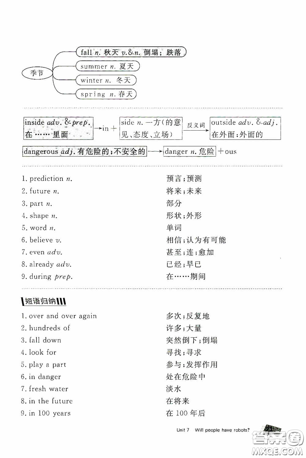 2020全效學(xué)習(xí)課時(shí)提優(yōu)八年級(jí)英語上冊人教版精華版答案