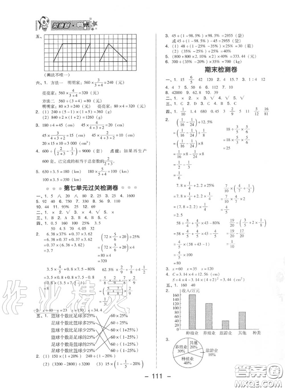 榮德基2020秋新版綜合應(yīng)用創(chuàng)新題典中點(diǎn)六年級(jí)數(shù)學(xué)上冊(cè)北師版答案
