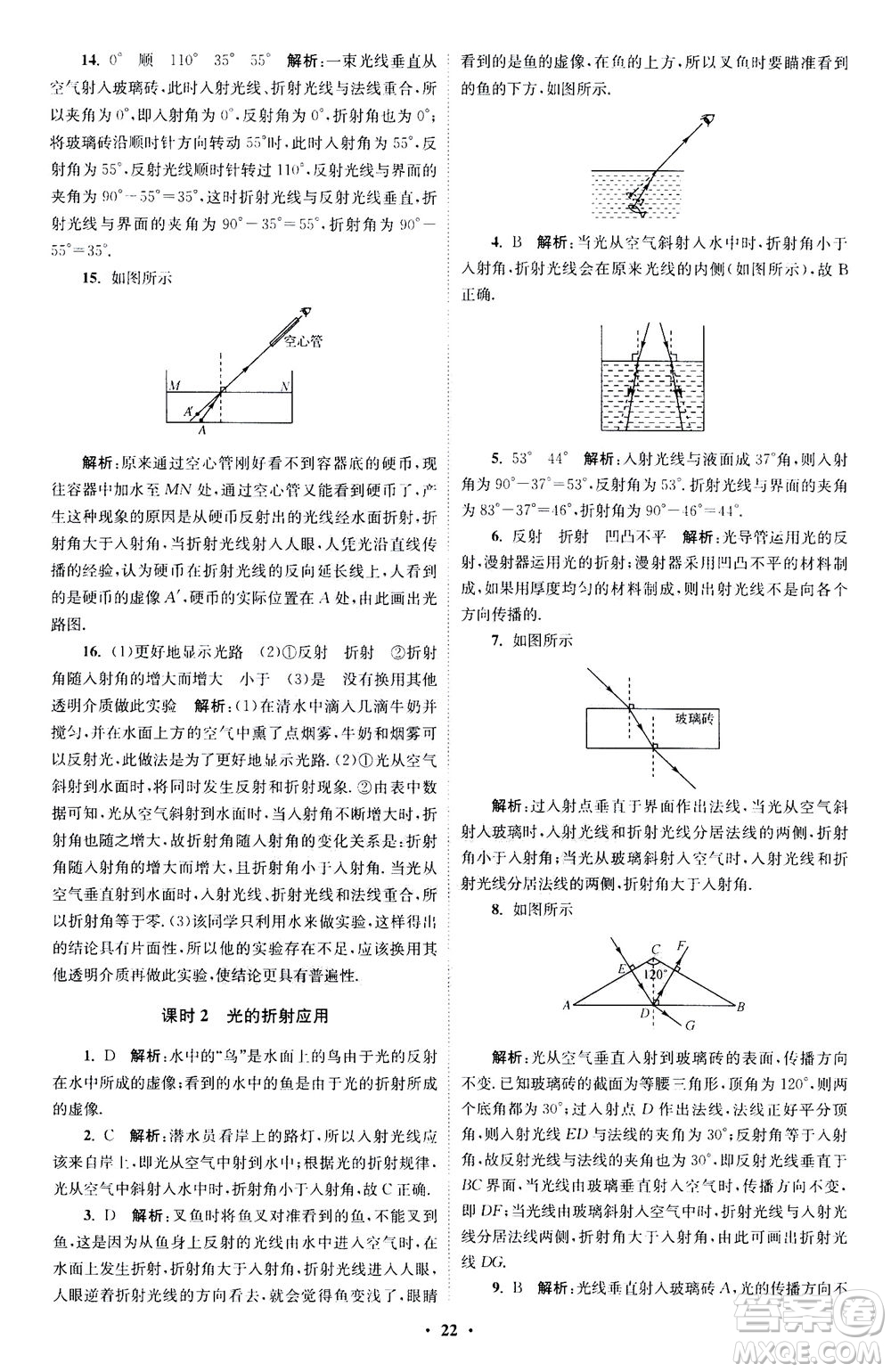 江蘇鳳凰科學技術(shù)出版社2020秋初中物理小題狂做巔峰版八年級上蘇科版參考答案