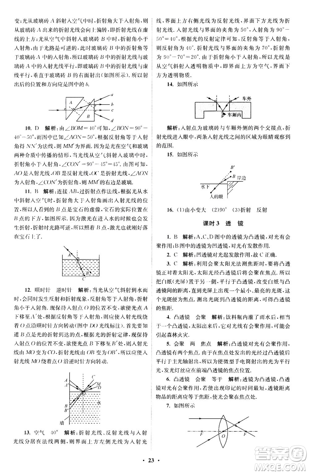江蘇鳳凰科學技術(shù)出版社2020秋初中物理小題狂做巔峰版八年級上蘇科版參考答案