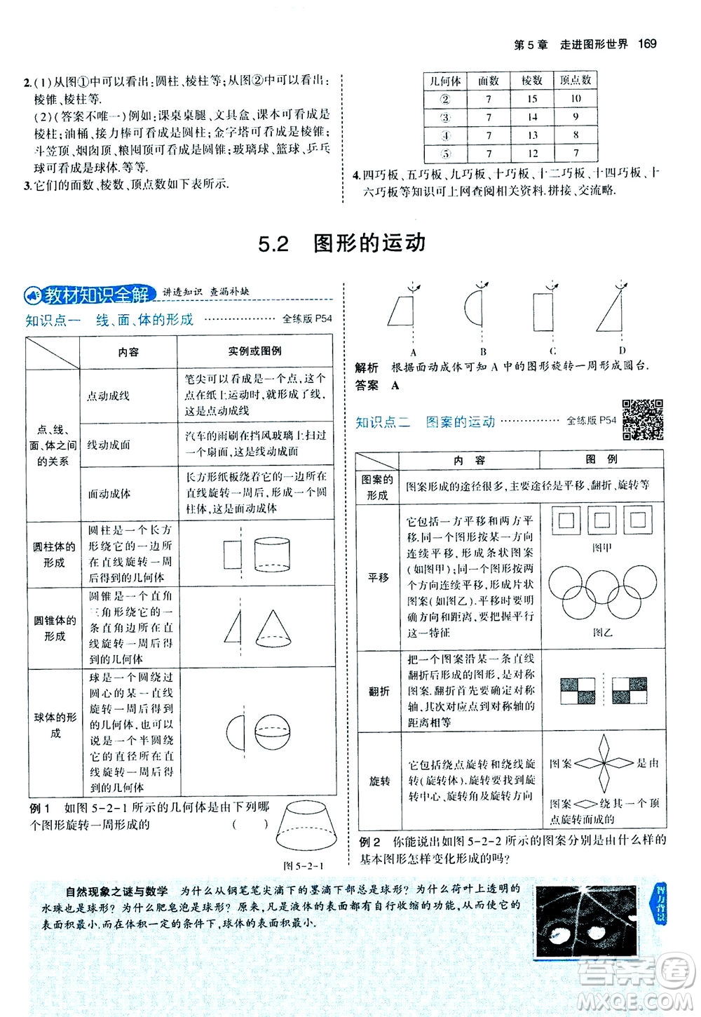 教育科學(xué)出版社2020秋5年中考3年模擬全解版初中數(shù)學(xué)七年級(jí)上冊(cè)蘇科版參考答案