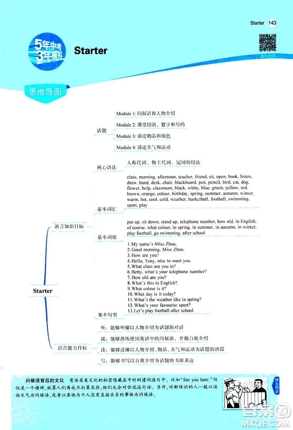 教育科學(xué)出版社2020秋5年中考3年模擬全解版初中英語七年級上冊外研版參考答案