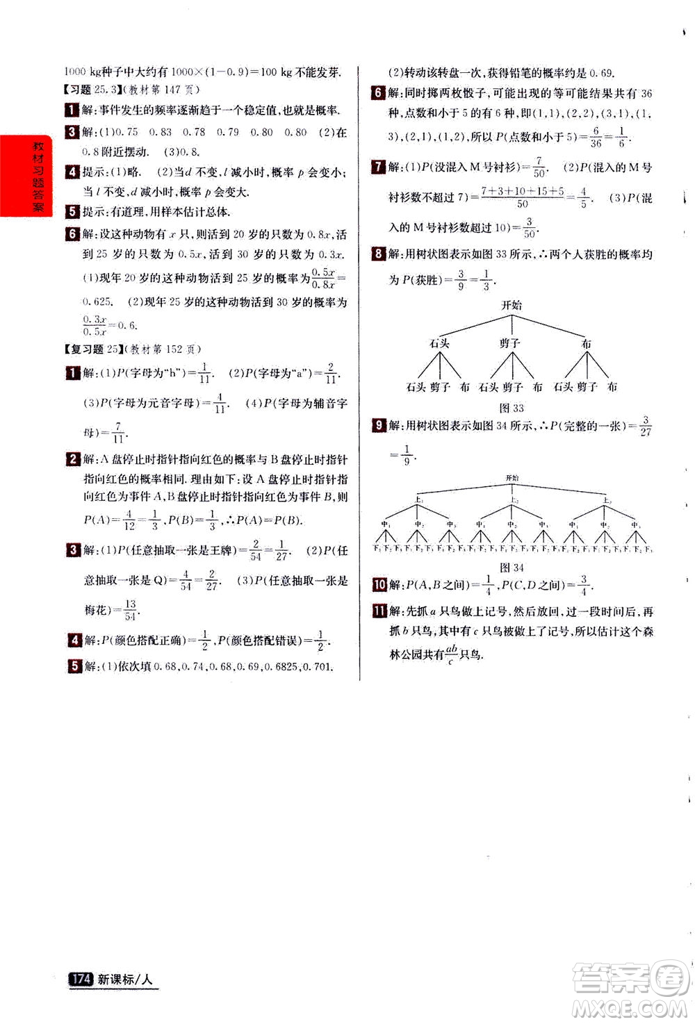 吉林人民出版社2020秋尖子生學案數(shù)學九年級上冊新課標人教版參考答案