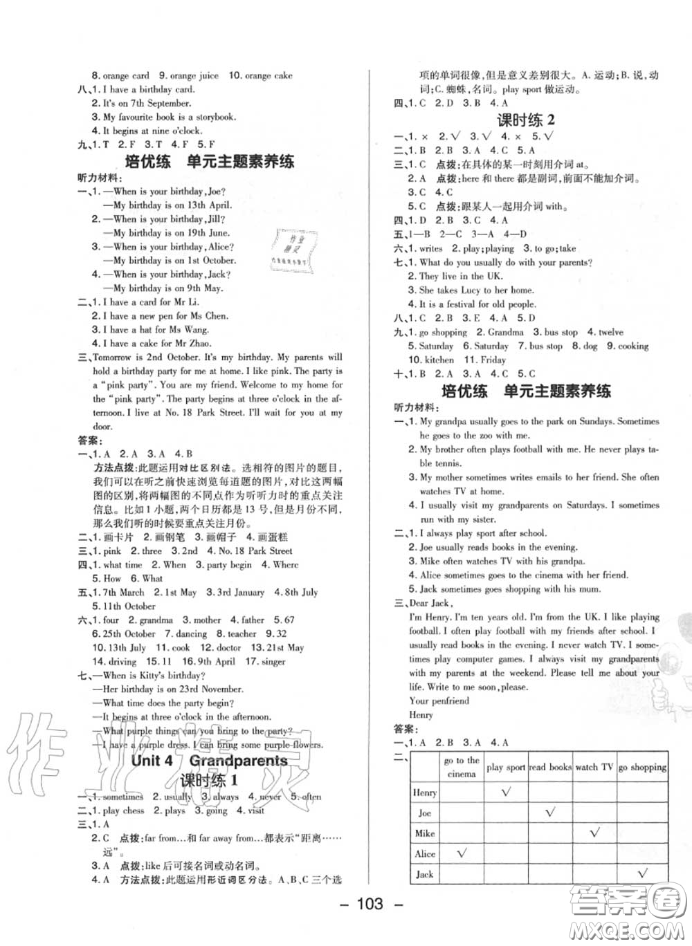 榮德基2020秋新版綜合應(yīng)用創(chuàng)新題典中點(diǎn)五年級(jí)英語上冊(cè)滬教牛津版答案