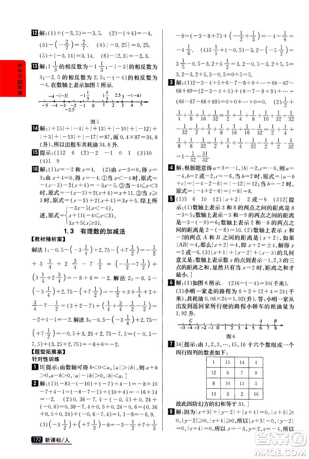 吉林人民出版社2020秋尖子生學(xué)案數(shù)學(xué)七年級(jí)上冊(cè)新課標(biāo)人教版參考答案