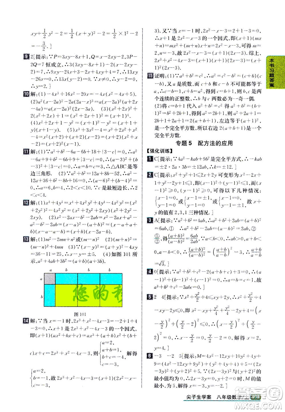 吉林人民出版社2020秋尖子生學(xué)案數(shù)學(xué)八年級上冊新課標(biāo)人教版參考答案