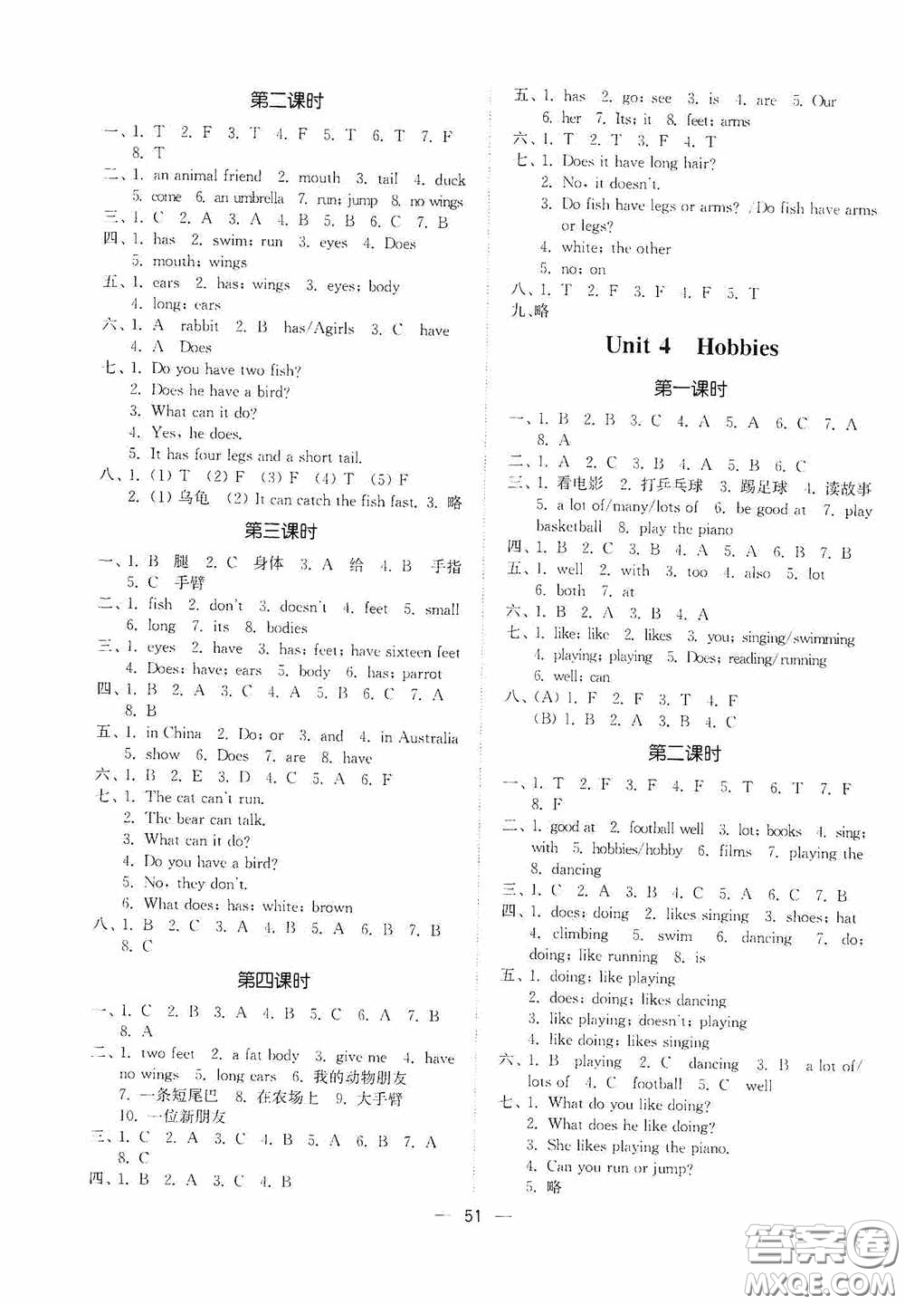 江蘇鳳凰美術(shù)出版社2020課時(shí)精練五年級(jí)英語上冊(cè)江蘇版答案