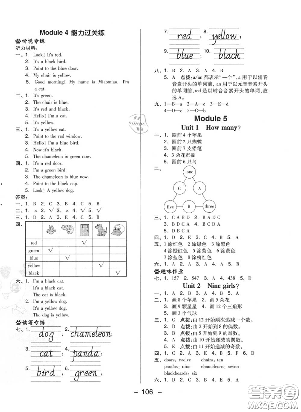 榮德基2020秋新版綜合應(yīng)用創(chuàng)新題典中點(diǎn)三年級(jí)英語(yǔ)上冊(cè)外研版三起答案