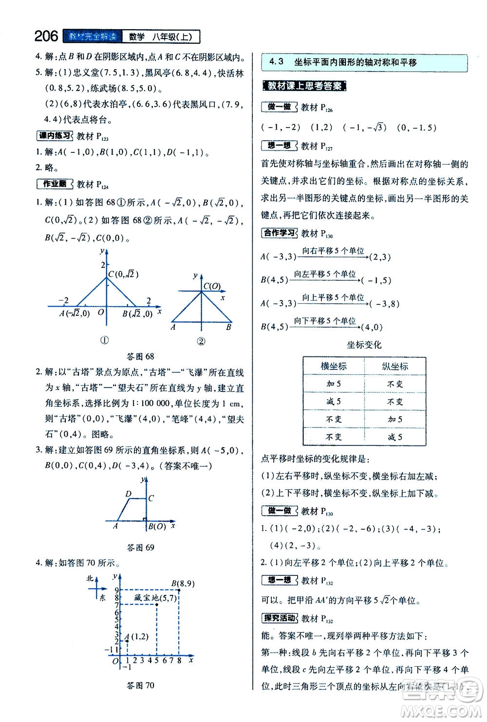 2020秋王后雄初中教材完全解讀八年級上冊數(shù)學(xué)ZJSX浙教版參考答案