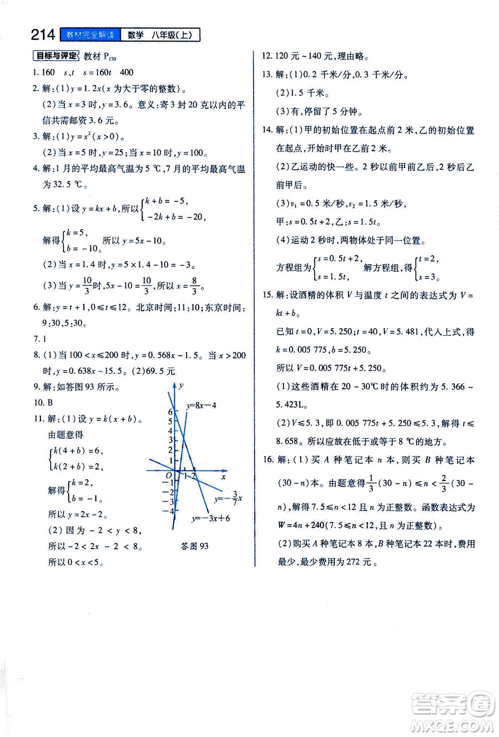 2020秋王后雄初中教材完全解讀八年級上冊數(shù)學(xué)ZJSX浙教版參考答案