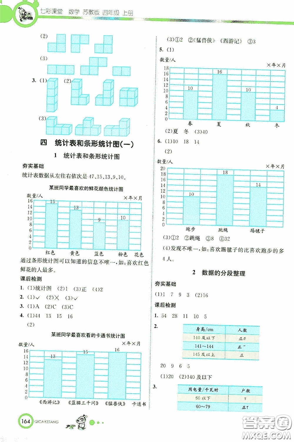 河北教育出版社2020七彩課堂四年級(jí)數(shù)學(xué)上冊(cè)蘇教版答案